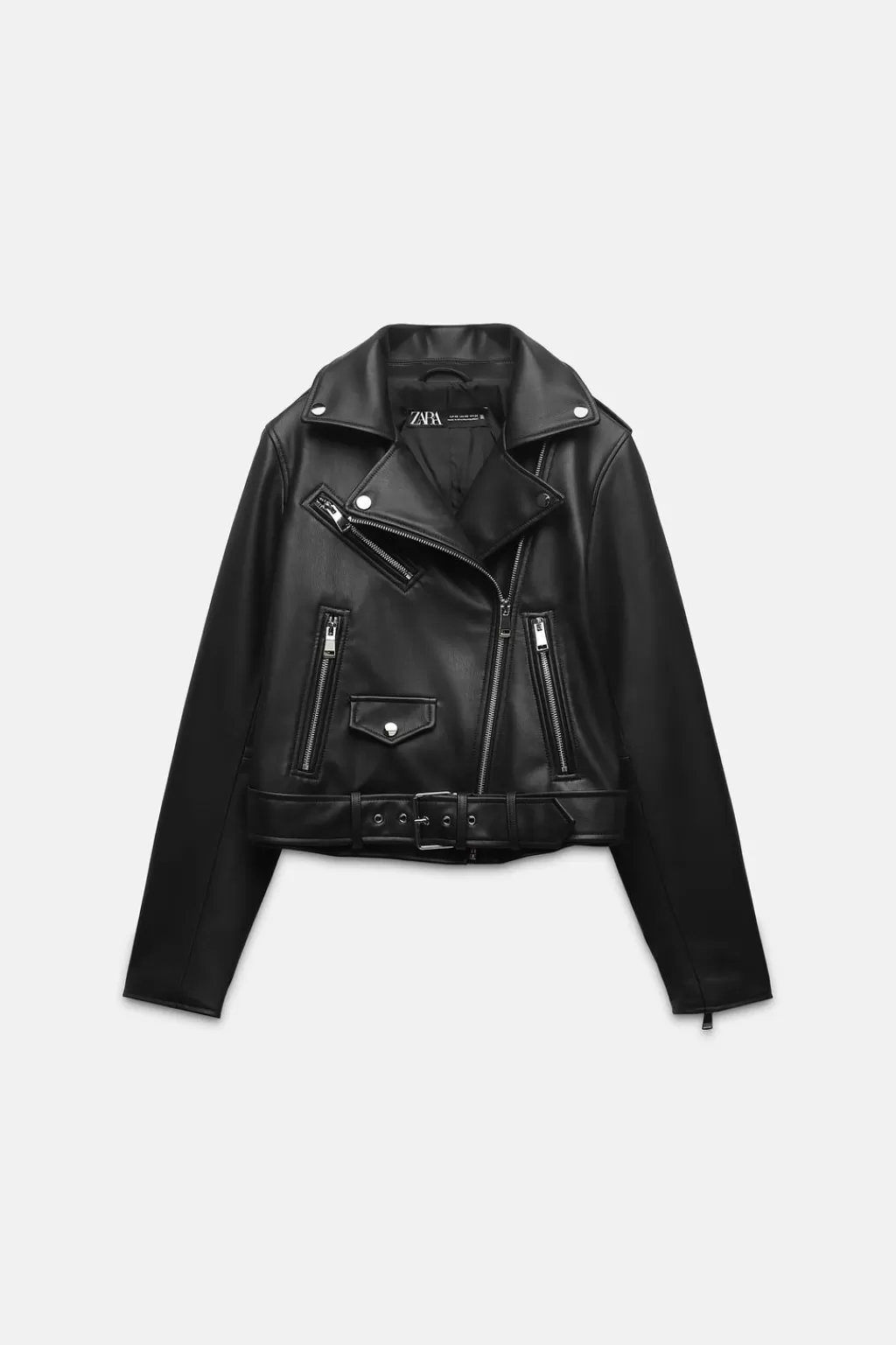 ZARA CAZADORA BIKER EFECTO PIEL<Mujer Chaquetas / Cazadoras