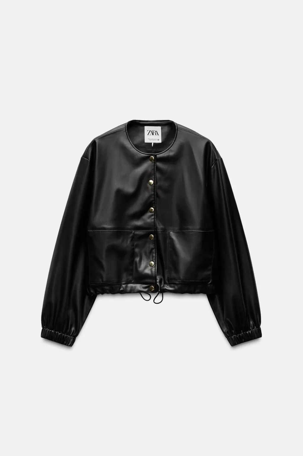 ZARA CAZADORA CROP EFECTO PIEL<Mujer Chaquetas / Cazadoras