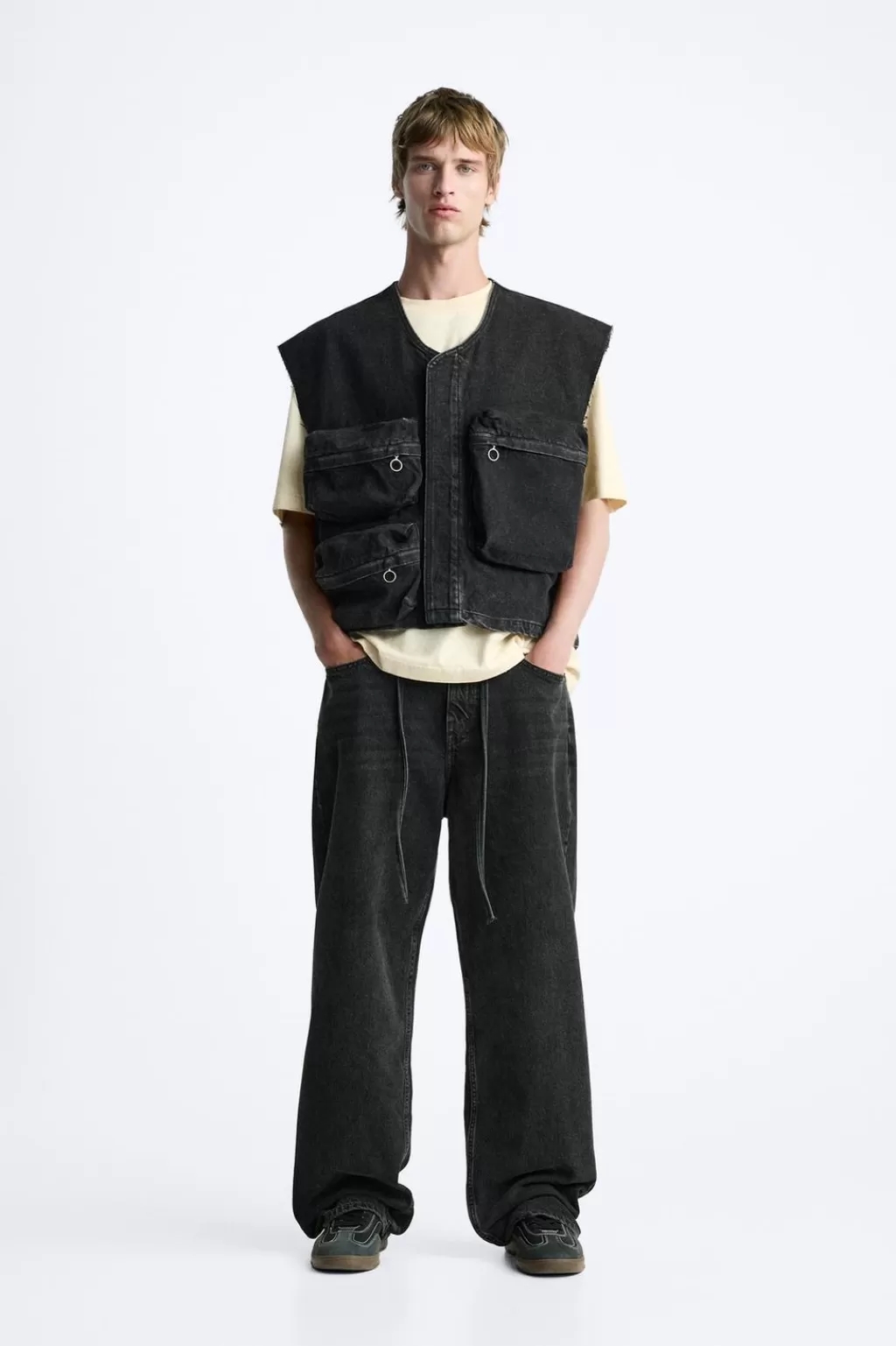 ZARA CHALECO DENIM UTILITY<Hombre Chalecos