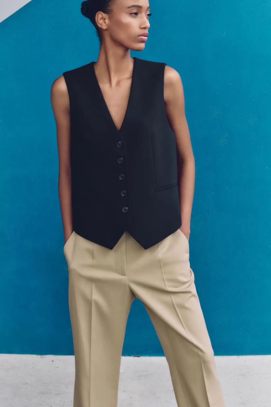 ZARA CHALECO SASTRE<Mujer Blazers / Chalecos
