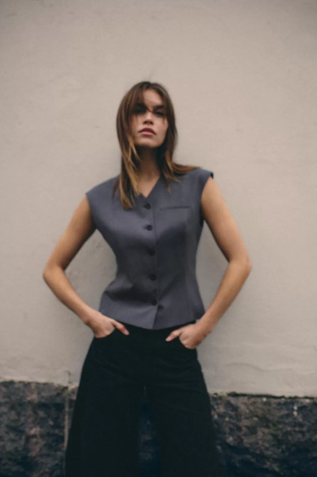 ZARA CHALECO TOP ENTALLADO<Mujer Blazers / Chalecos