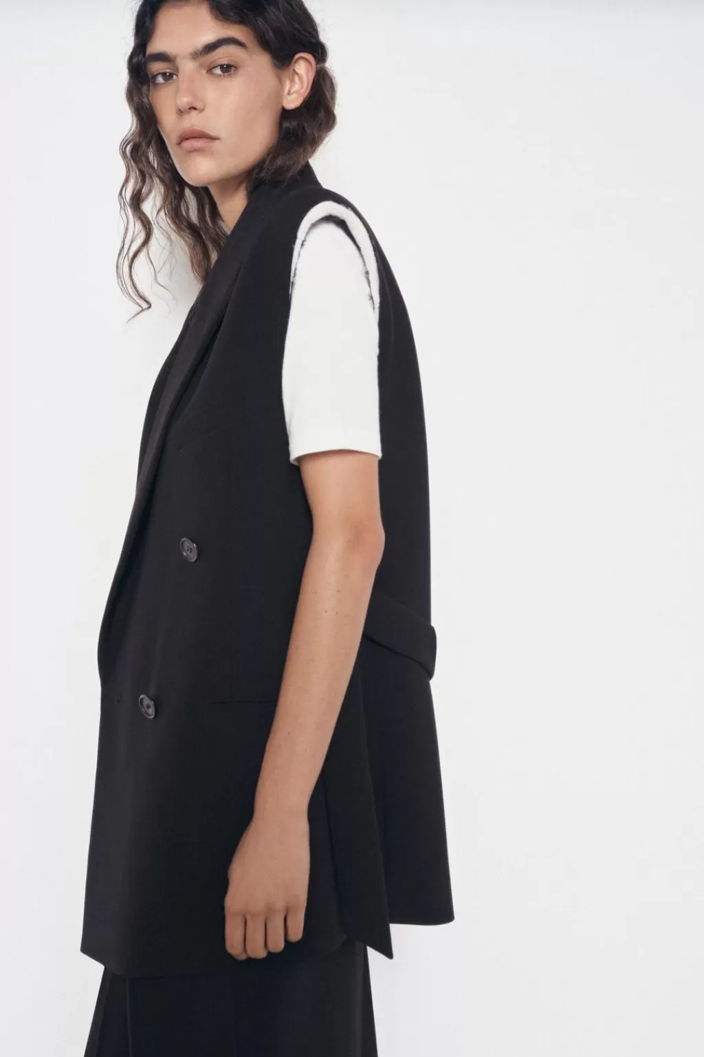 ZARA CHALECO VESTIDO CINTURÓN ZW COLLECTION<Mujer Blazers / Chalecos