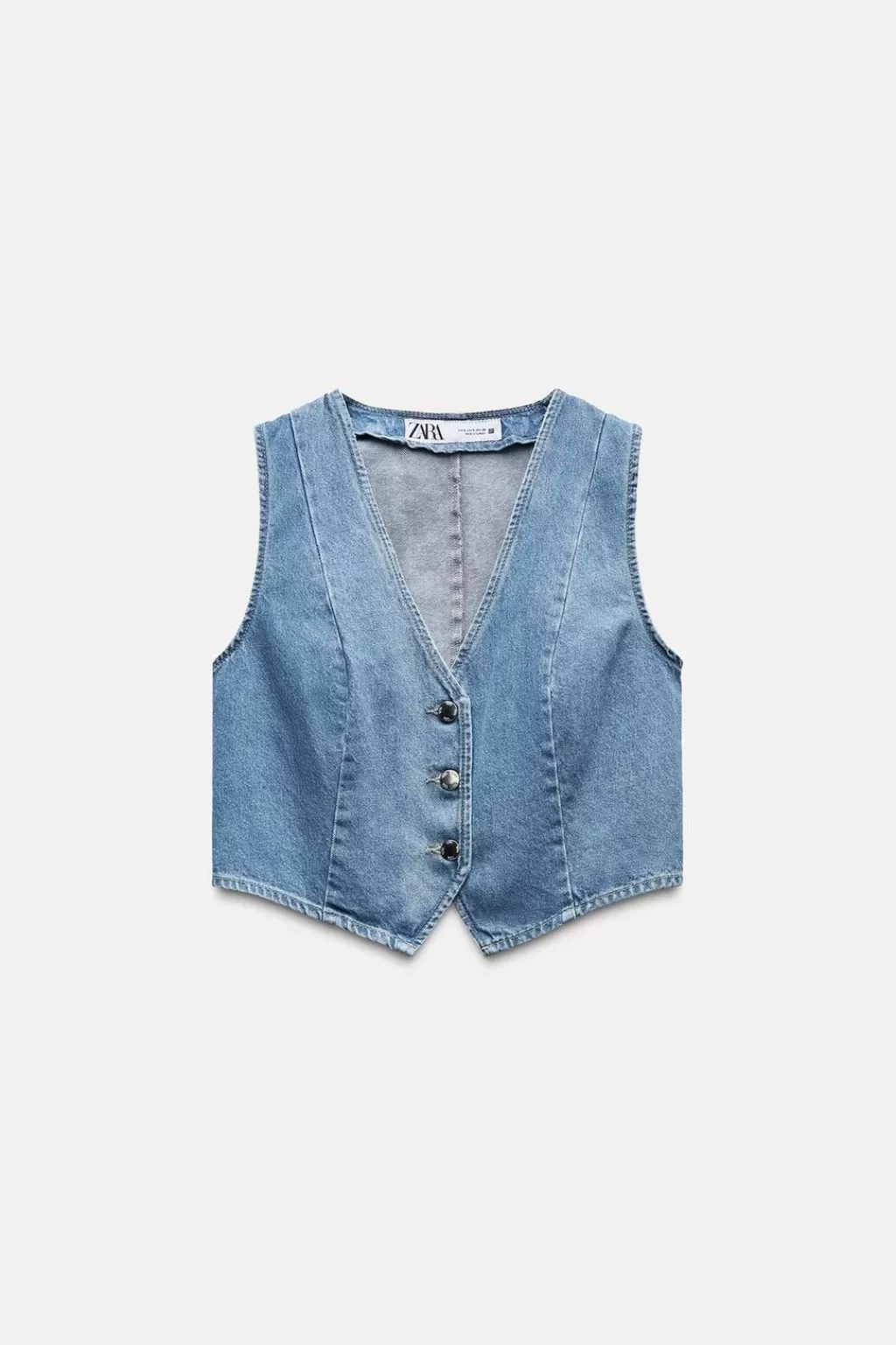 ZARA CHALECO Z1975 CORTO DENIM<Mujer Chaquetas / Cazadoras