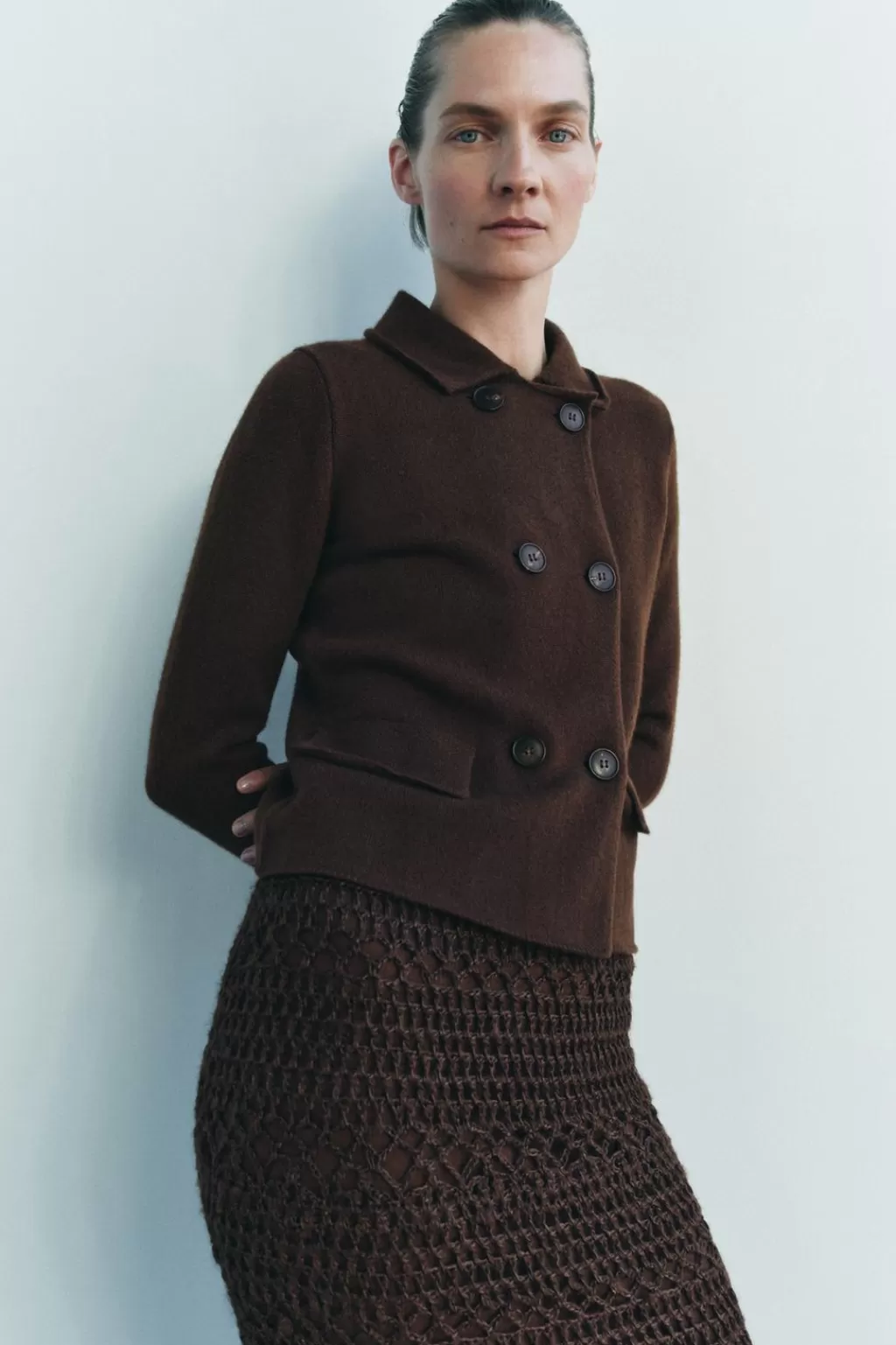 ZARA CHAQUETA BLAZER 100% LANA<Mujer Blazers / Chalecos | Cárdigan / Jerséis