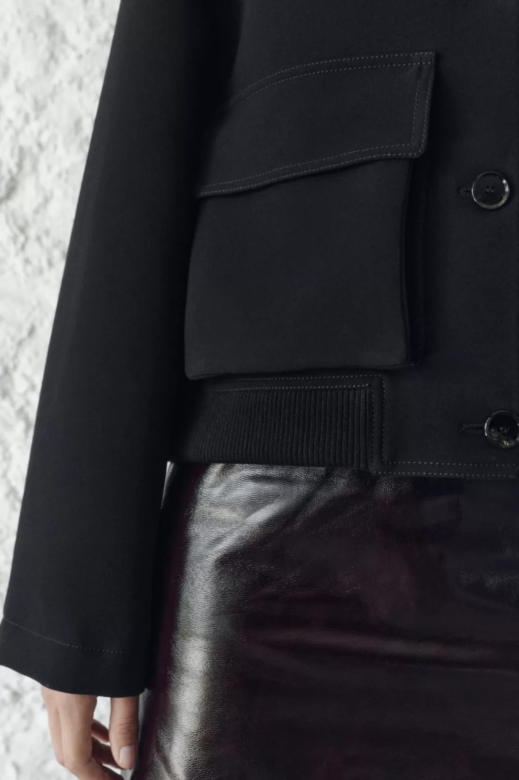 ZARA CHAQUETA BOMBER BOLSILLOS ZW COLLECTION<Mujer Chaquetas / Cazadoras | Blazers / Chalecos