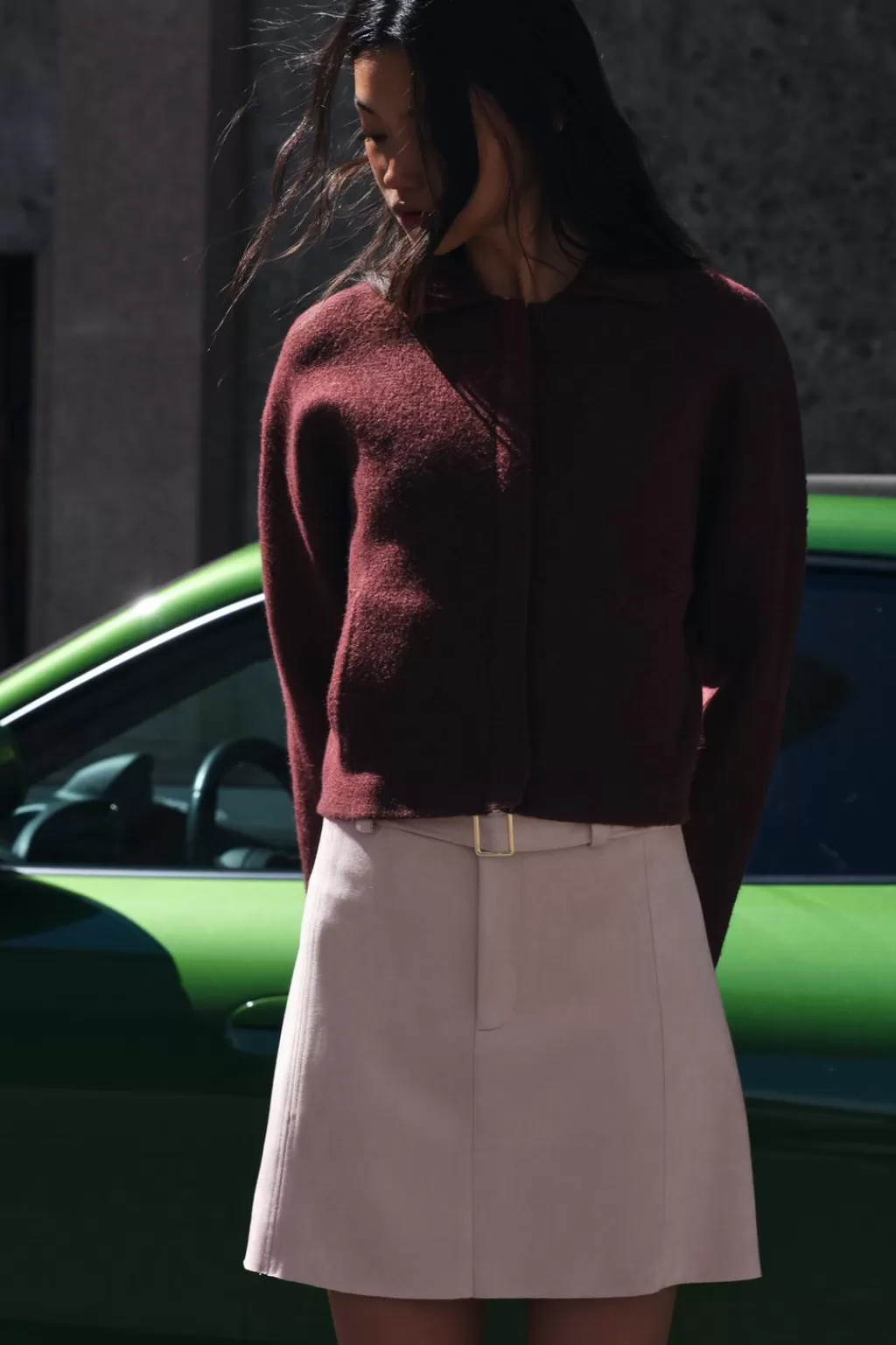 ZARA CHAQUETA BOMBER PUNTO LISO<Mujer Cárdigan / Jerséis | Punto