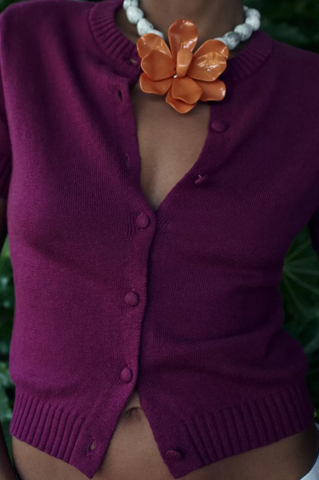 ZARA CHAQUETA BÁSICA PUNTO LISO MANGA CORTA<Mujer Cárdigan / Jerséis | Punto