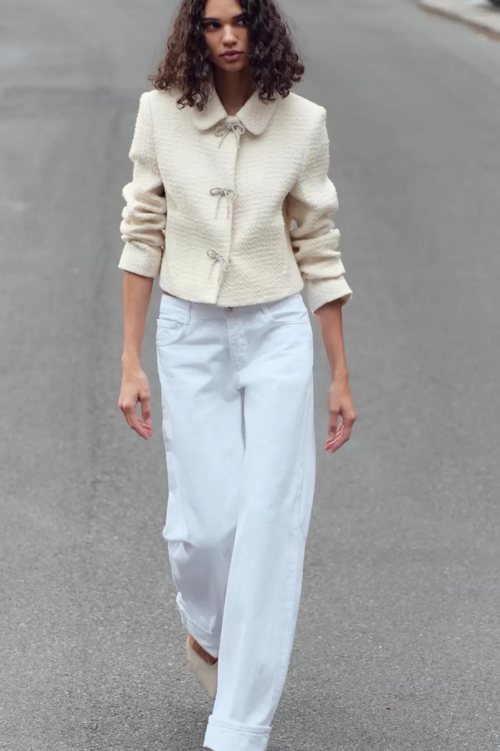ZARA CHAQUETA ESTRUCTURA BOTÓN LAZO<Mujer Chaquetas / Cazadoras | Blazers / Chalecos