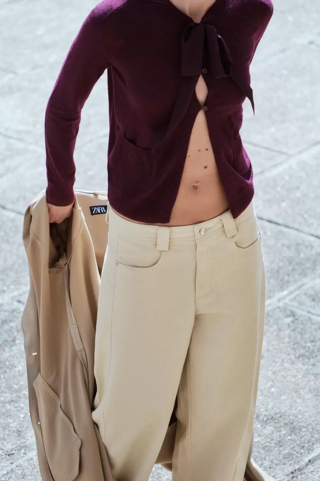 ZARA CHAQUETA LAZADA CON LANA Y ALPACA<Mujer Cárdigan / Jerséis | Punto