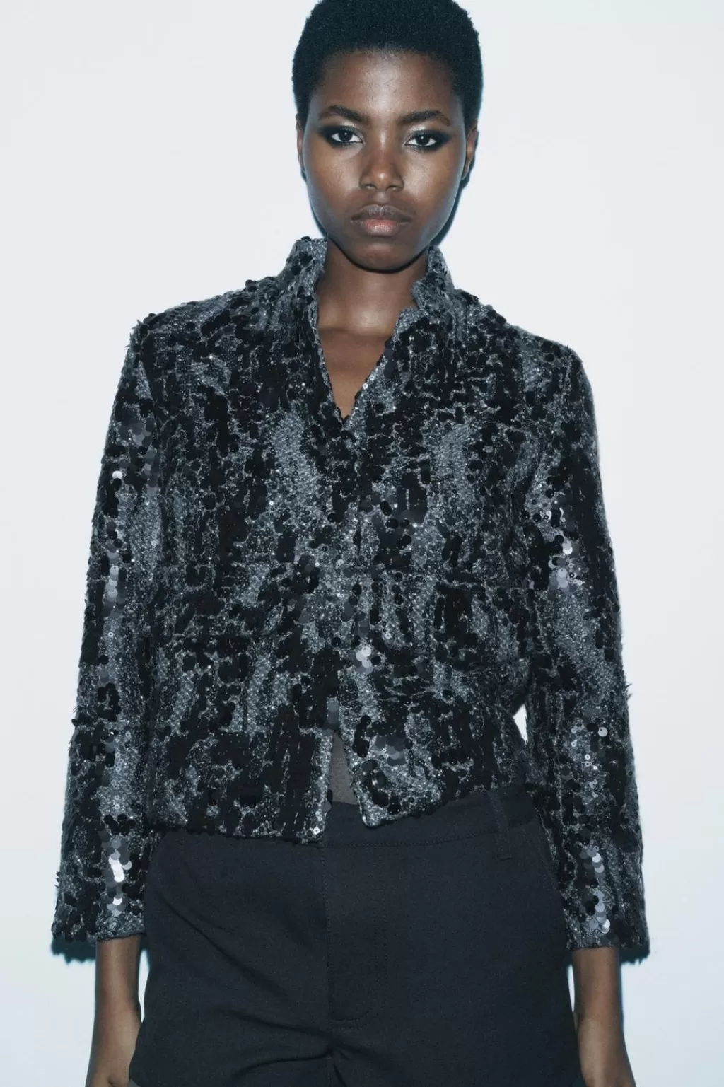 ZARA CHAQUETA LENTEJUELAS ZW COLLECTION<Mujer Chaquetas / Cazadoras