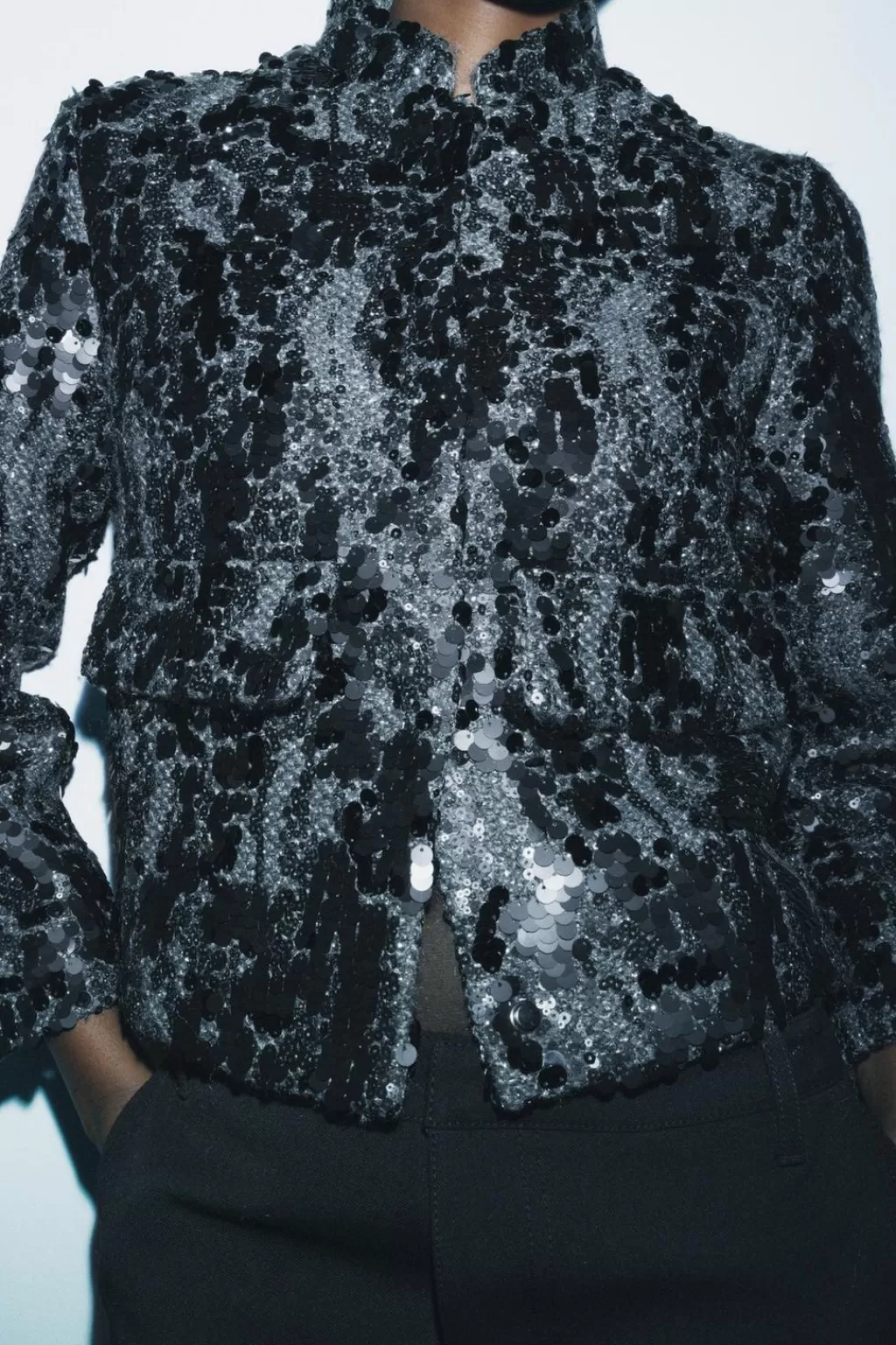 ZARA CHAQUETA LENTEJUELAS ZW COLLECTION<Mujer Chaquetas / Cazadoras