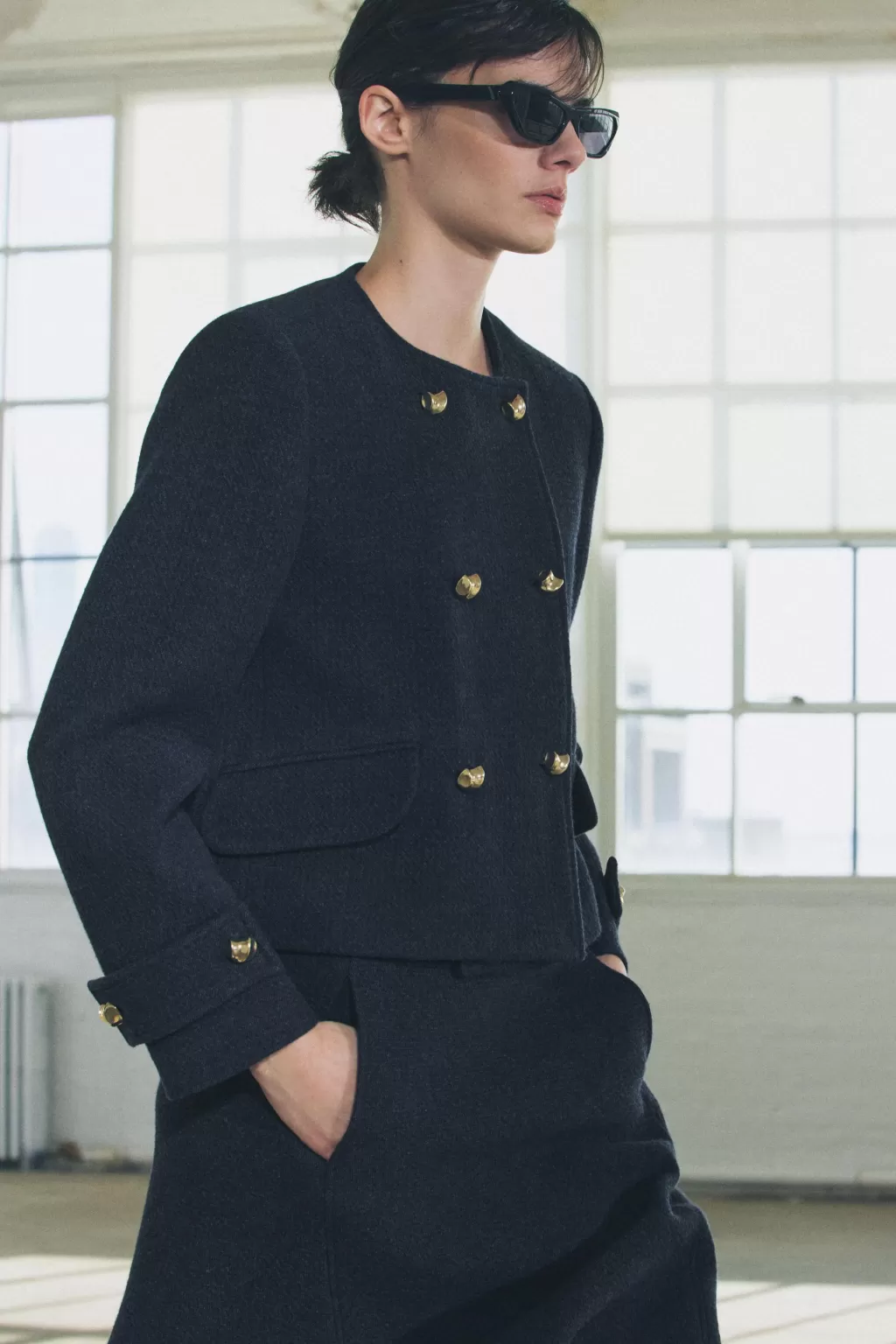 ZARA CHAQUETA MEZCLA LANA BOTONES ZW COLLECTION<Mujer Chaquetas / Cazadoras