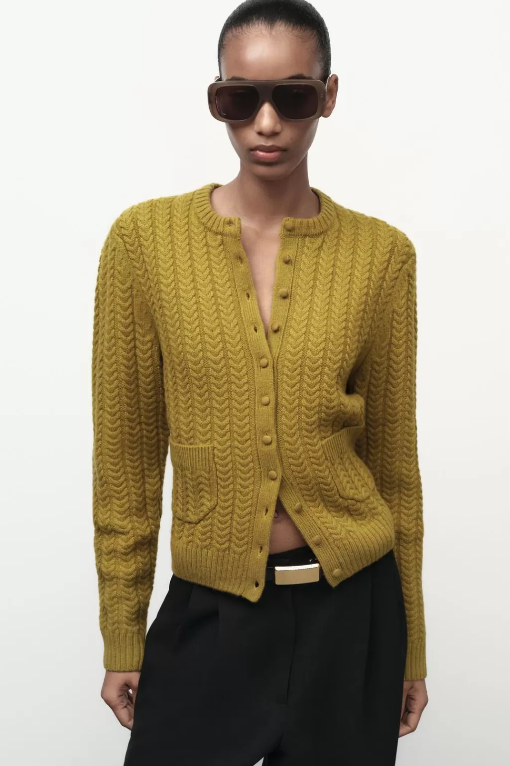 ZARA CHAQUETA OCHOS 100% LANA<Mujer Cárdigan / Jerséis | Punto