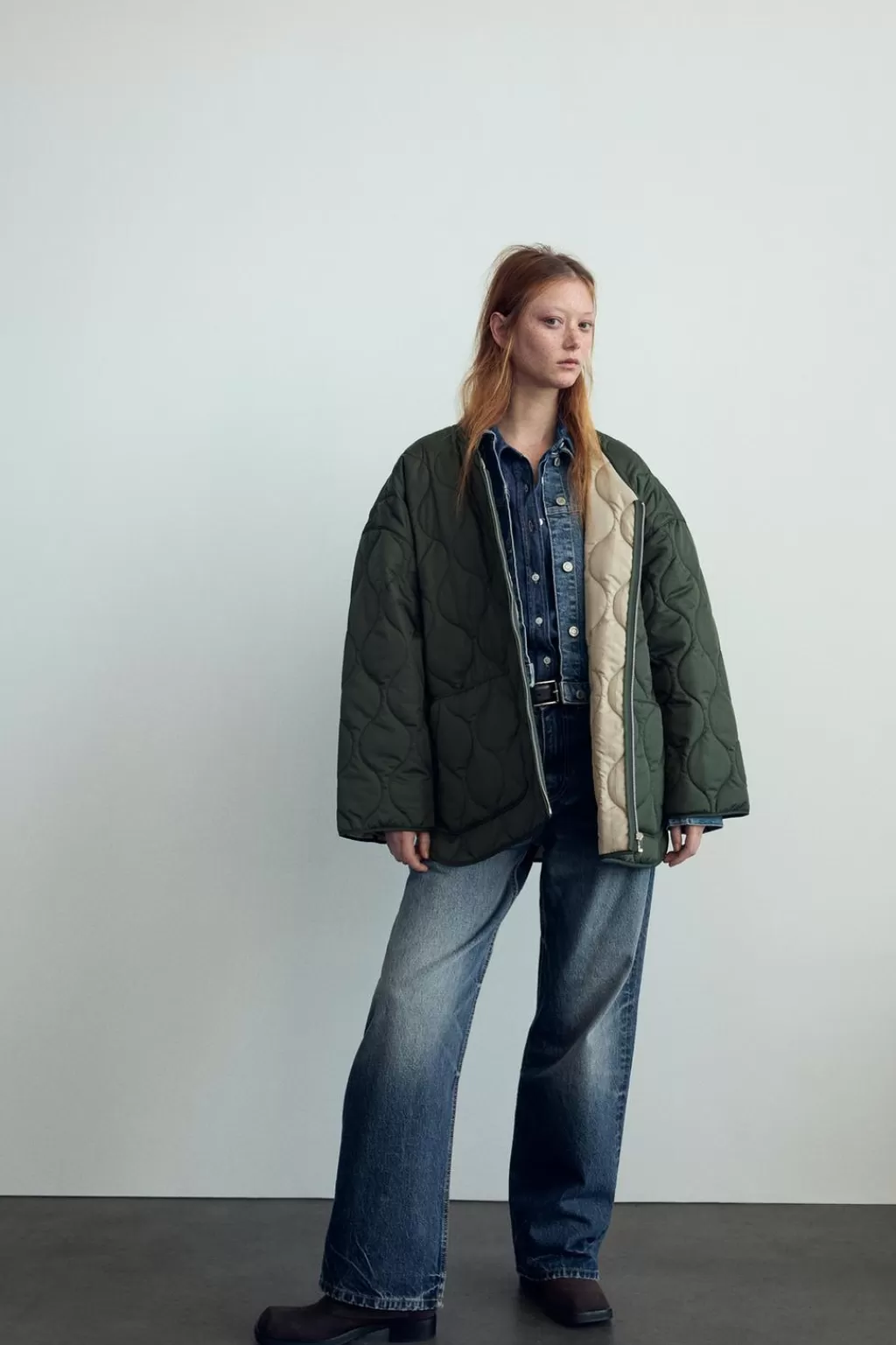 ZARA CHAQUETA OVERSIZE ACOLCHADA WATER REPELLENT<Mujer Chaquetas / Cazadoras