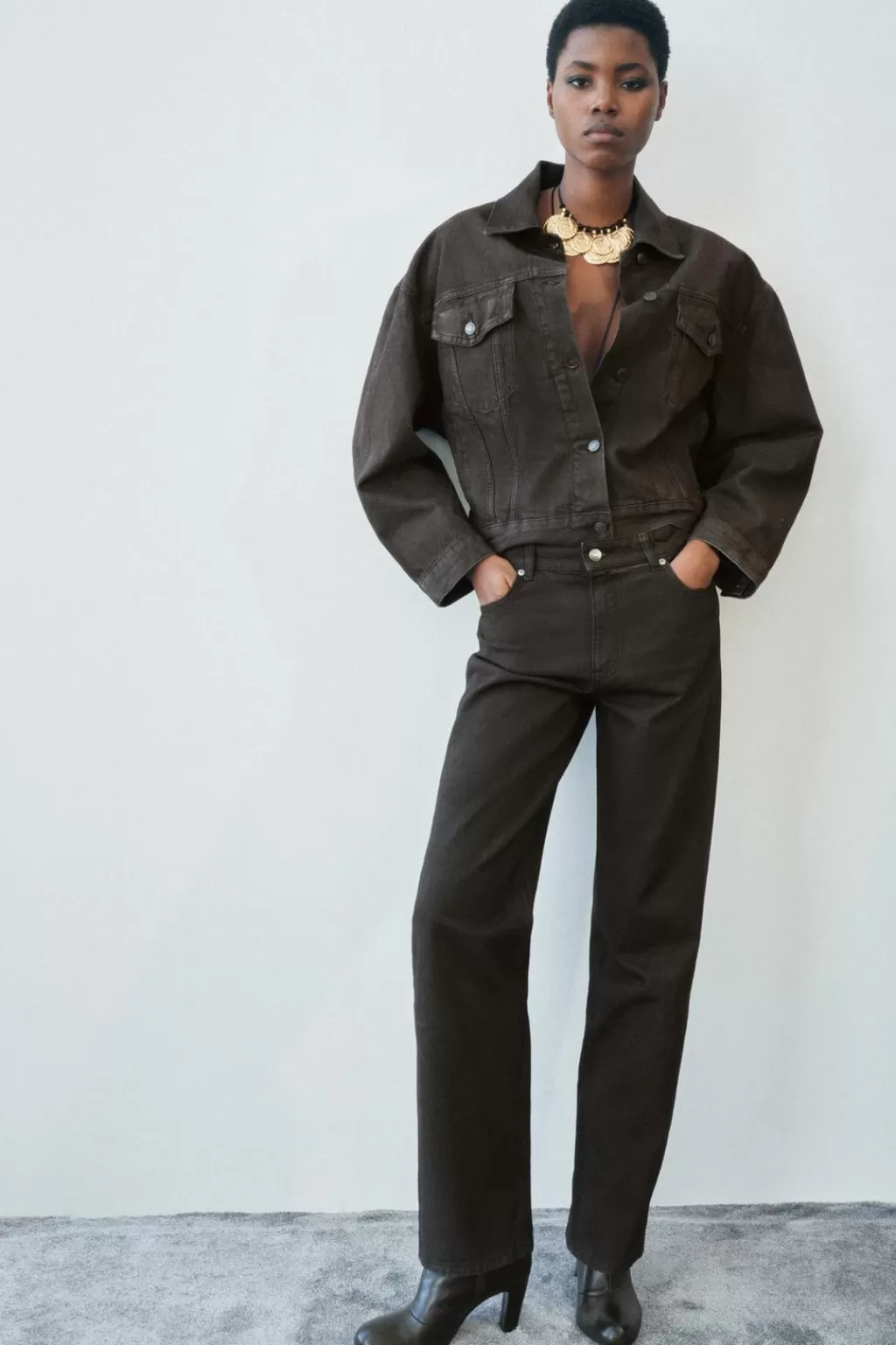 ZARA CHAQUETA OVERSIZE ENCERADA ZW COLLECTION<Mujer Chaquetas / Cazadoras