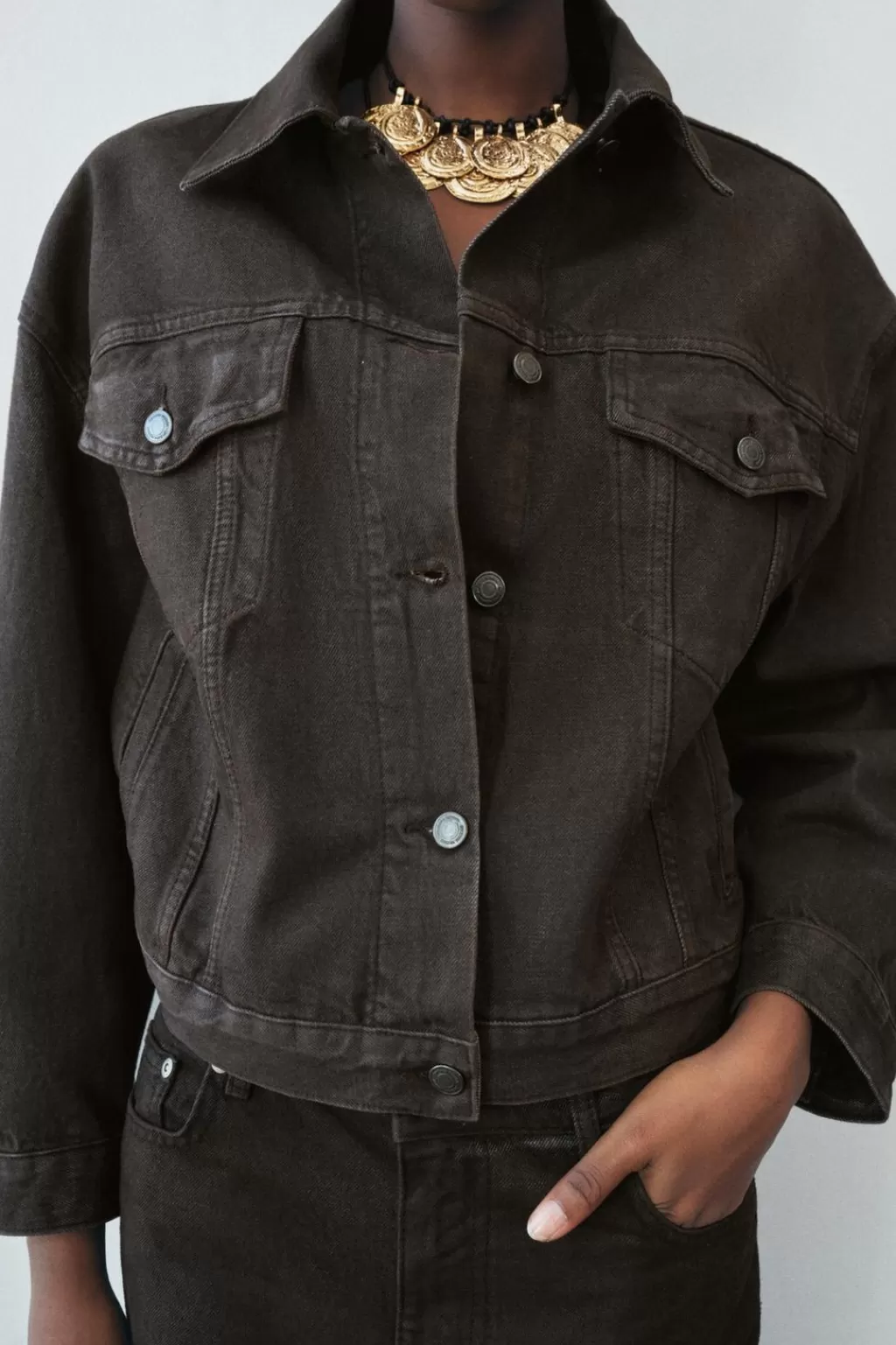 ZARA CHAQUETA OVERSIZE ENCERADA ZW COLLECTION<Mujer Chaquetas / Cazadoras