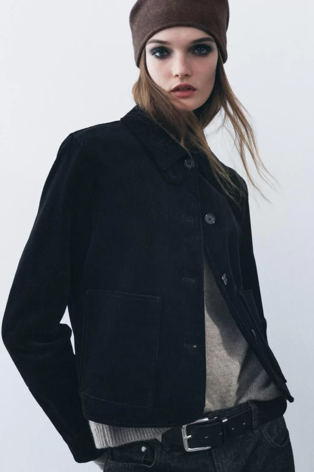 ZARA CHAQUETA PANA ZW COLLECTION<Mujer Chaquetas / Cazadoras
