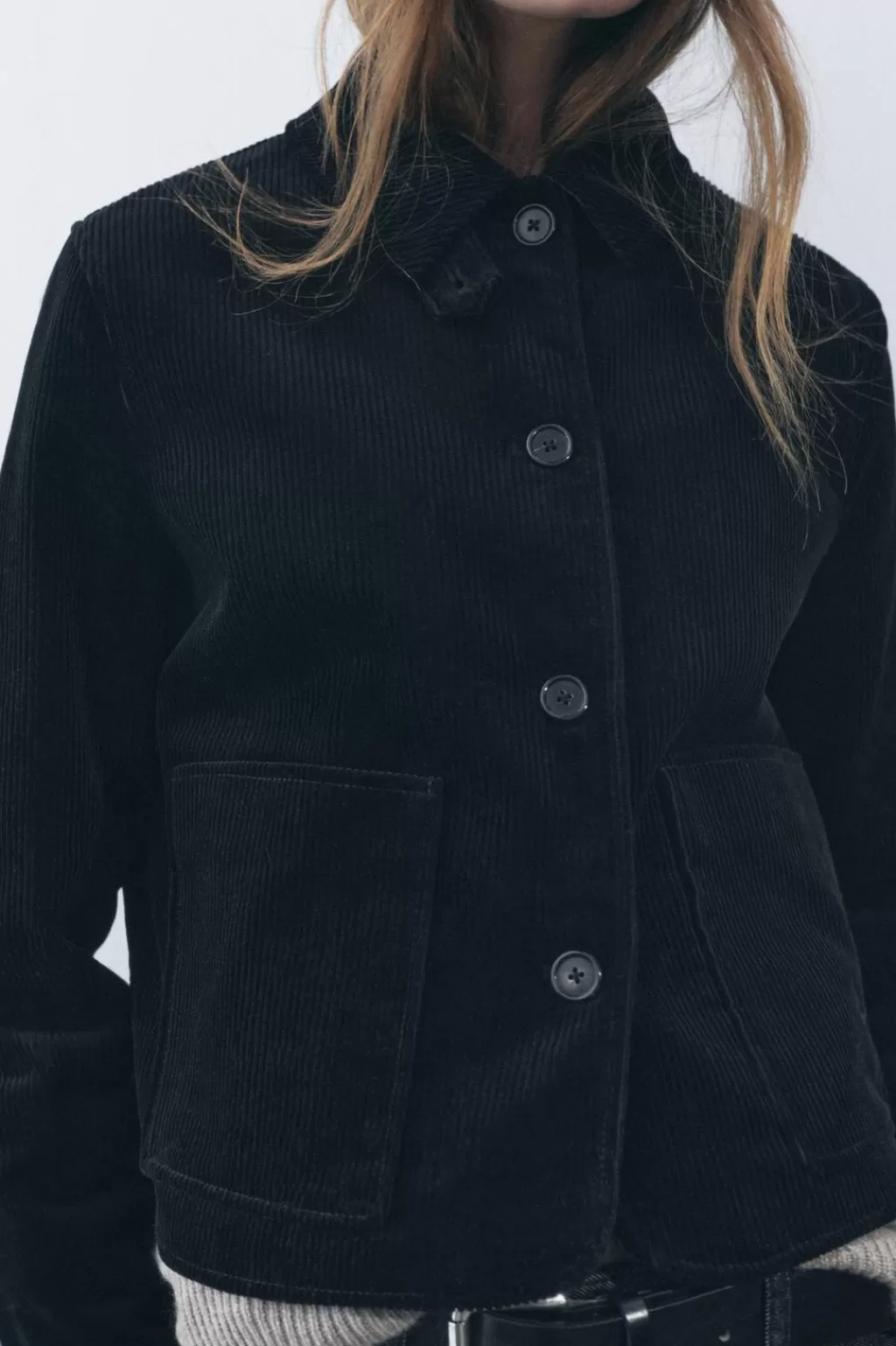 ZARA CHAQUETA PANA ZW COLLECTION<Mujer Chaquetas / Cazadoras