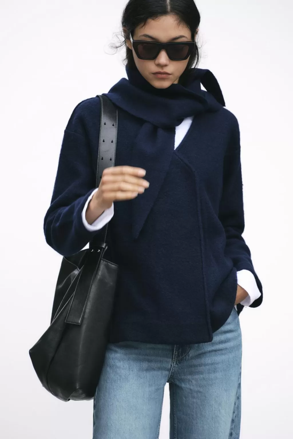 ZARA CHAQUETA PAÑUELO 100% LANA<Mujer Chaquetas / Cazadoras | Cárdigan / Jerséis