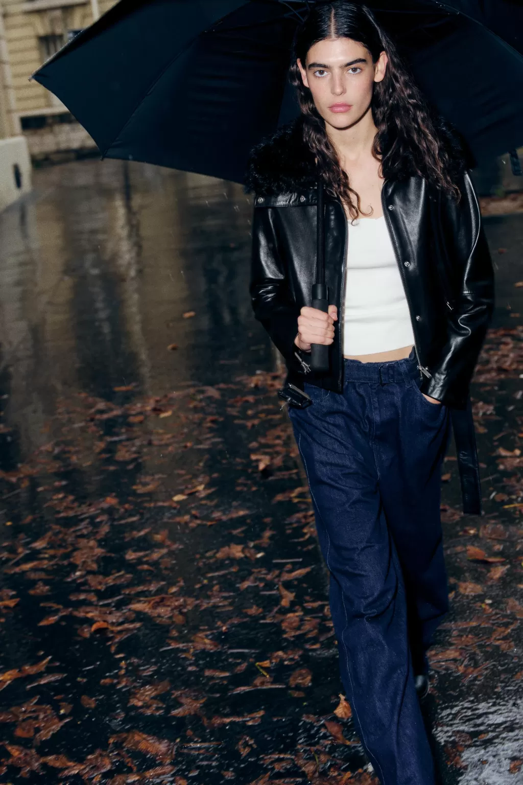 ZARA CHAQUETA PIEL 100% ZW COLLECTION<Mujer Chaquetas / Cazadoras