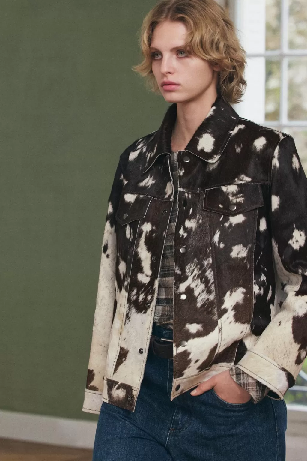 ZARA CHAQUETA PIEL 100% ZW COLLECTION<Mujer Chaquetas / Cazadoras
