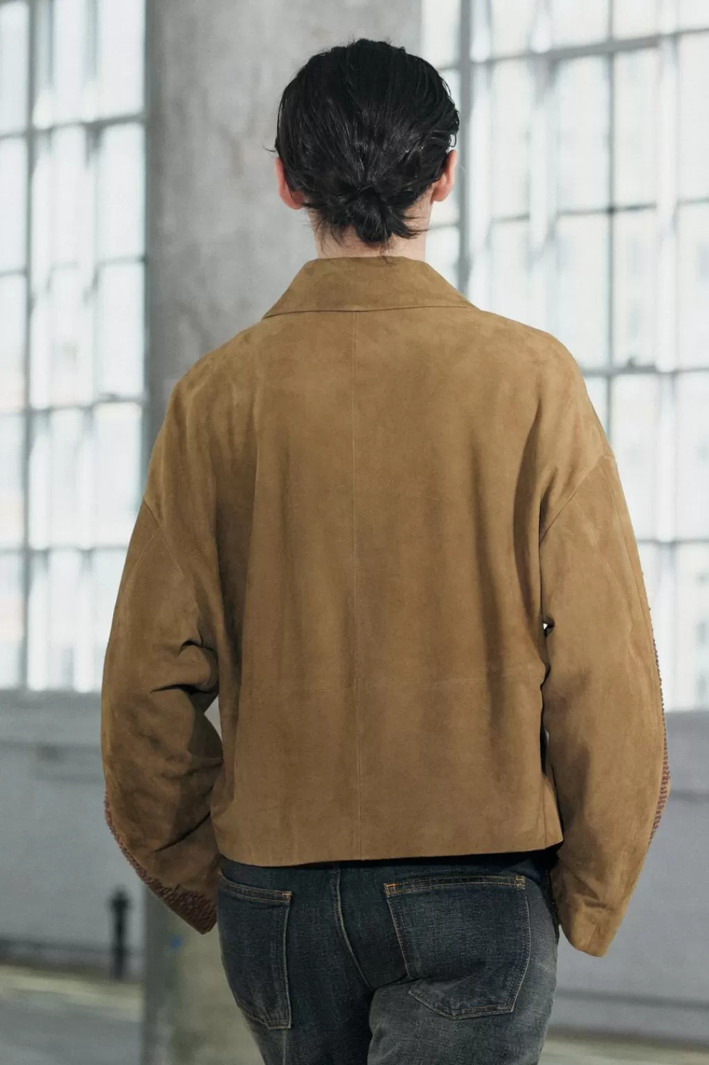 ZARA CHAQUETA PIEL BORDADA ZW COLLECTION<Mujer Chaquetas / Cazadoras
