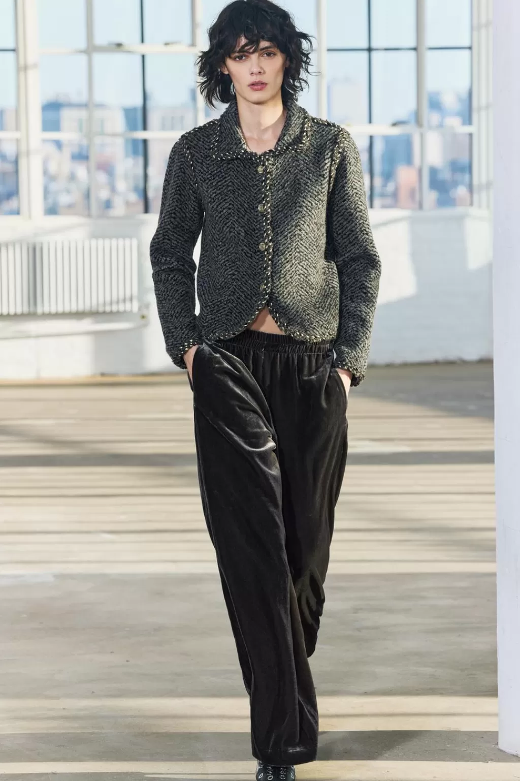 ZARA CHAQUETA PUNTO ACABADOS TRENZADOS<Mujer Blazers / Chalecos | Cárdigan / Jerséis