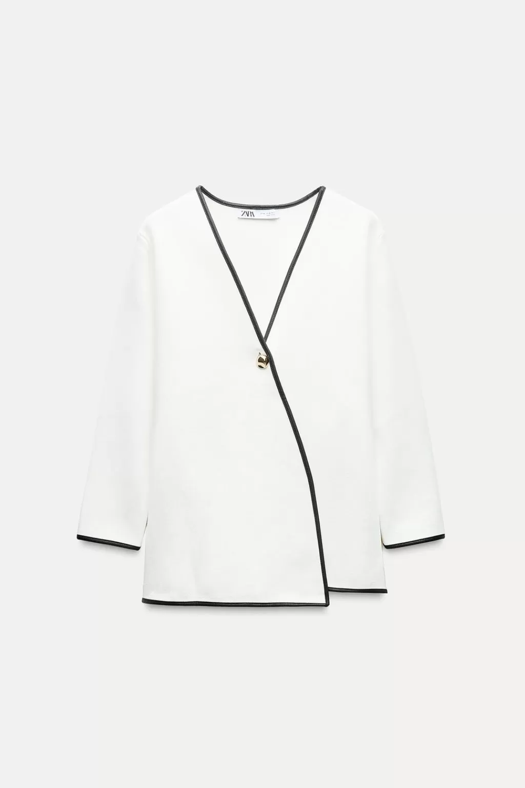 ZARA CHAQUETA PUNTO CRUZADA VIVOS CONTRASTE<Mujer Blazers / Chalecos | Cárdigan / Jerséis