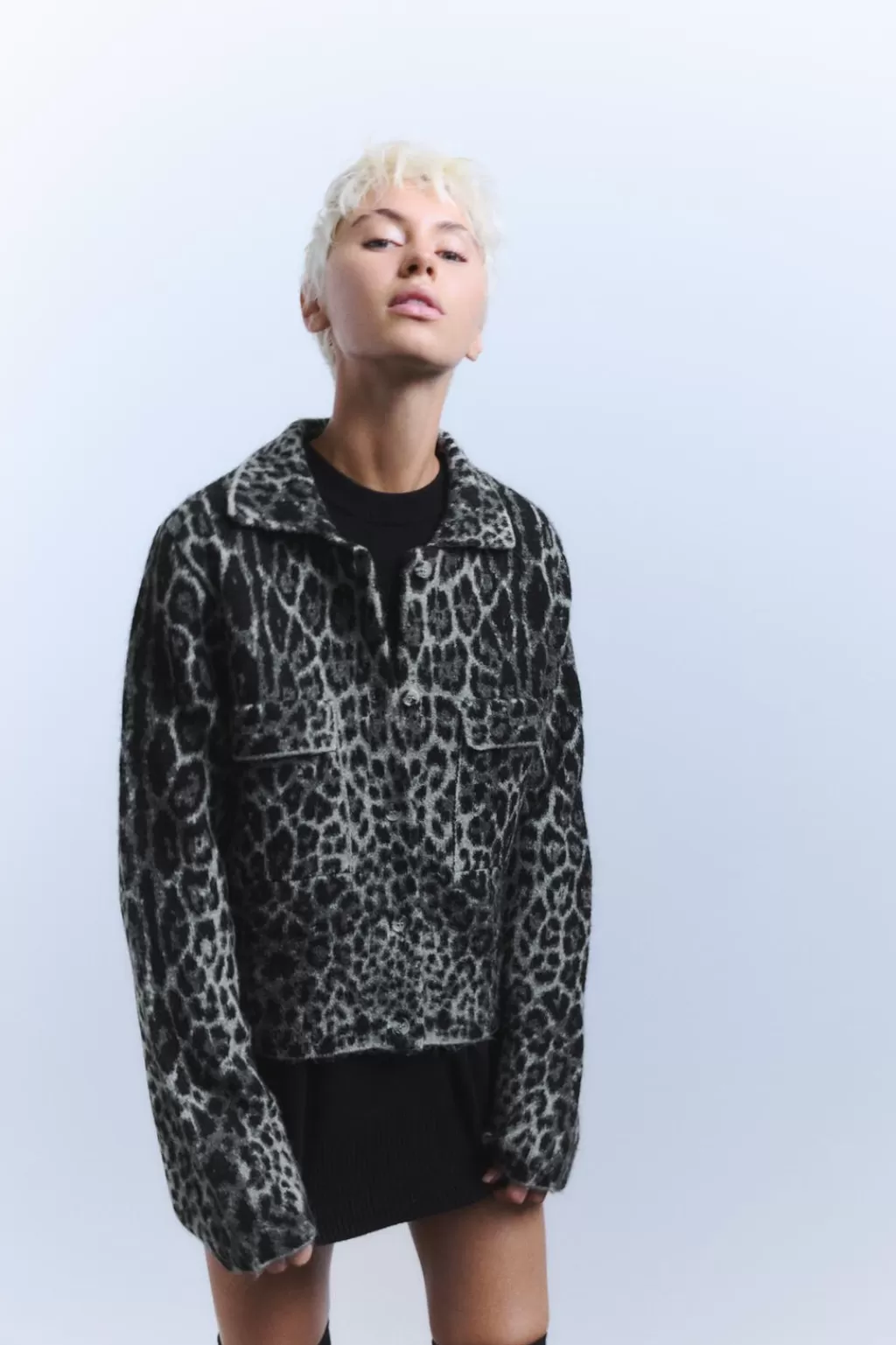 ZARA CHAQUETA PUNTO JACQUARD ANIMAL<Mujer Chaquetas / Cazadoras | Cárdigan / Jerséis