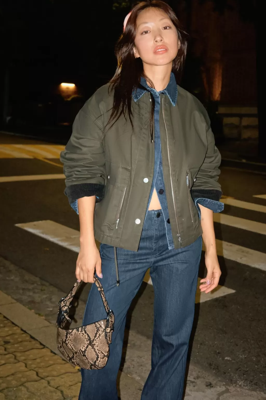 ZARA CHAQUETA PUÑOS CONTRASTE ZW COLLECTION<Mujer Chaquetas / Cazadoras