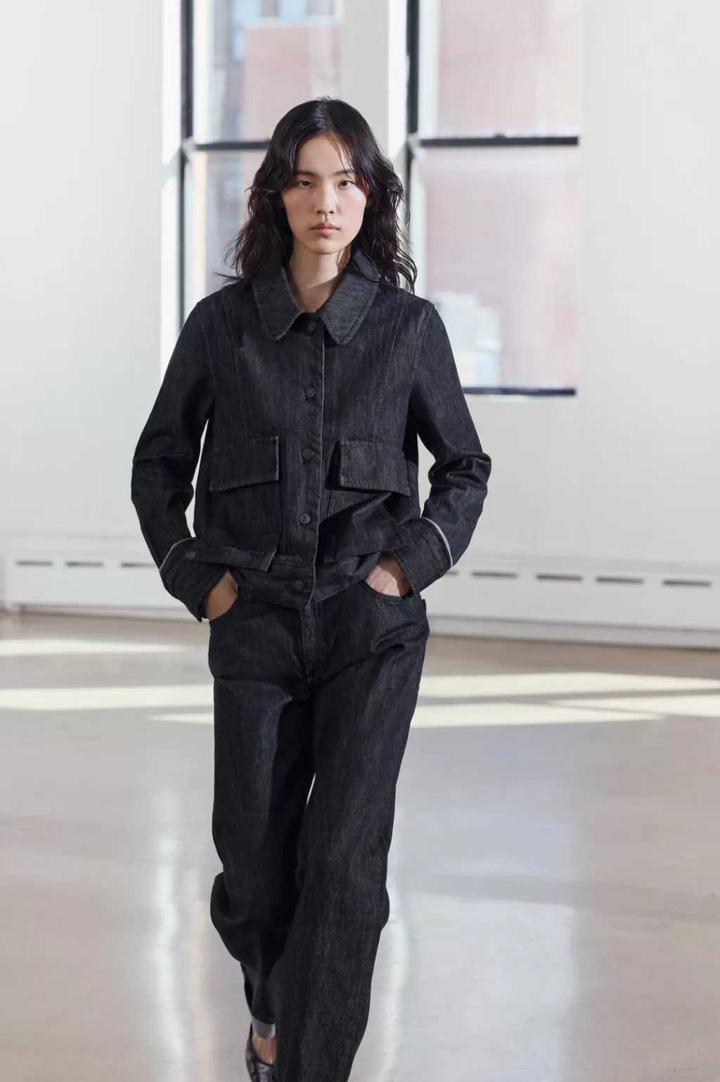 ZARA CHAQUETA SELVEDGE BOLSILLOS ZW COLLECTION<Mujer Chaquetas / Cazadoras