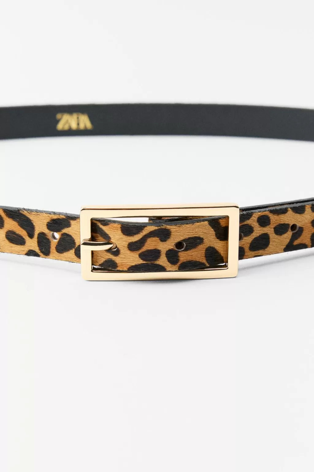 ZARA CINTURÓN FINO PIEL ESTAMPADO ANIMAL<Mujer Accesorios / Bisuteria