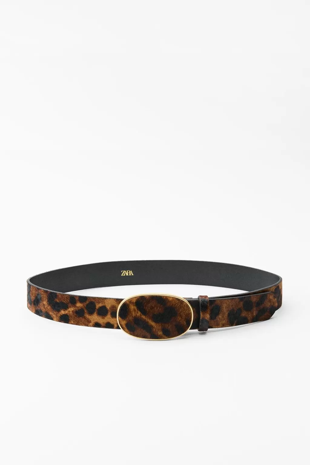 ZARA CINTURÓN PIEL HEBILLA ESTAMPADO ANIMAL<Mujer Accesorios / Bisuteria