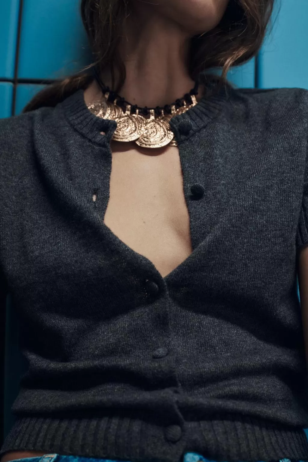 ZARA COLLAR CORDÓN MEDALLAS<Mujer Accesorios / Bisuteria