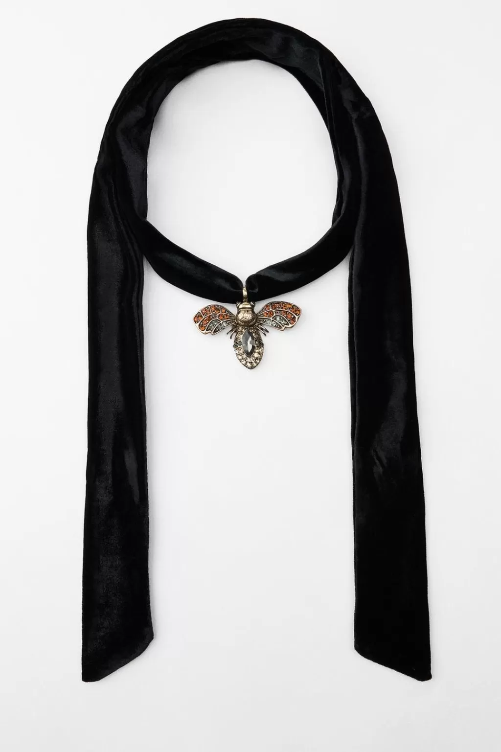 ZARA COLLAR LARGO TERCIOPELO ABEJA JOYAS<Mujer Accesorios / Bisuteria