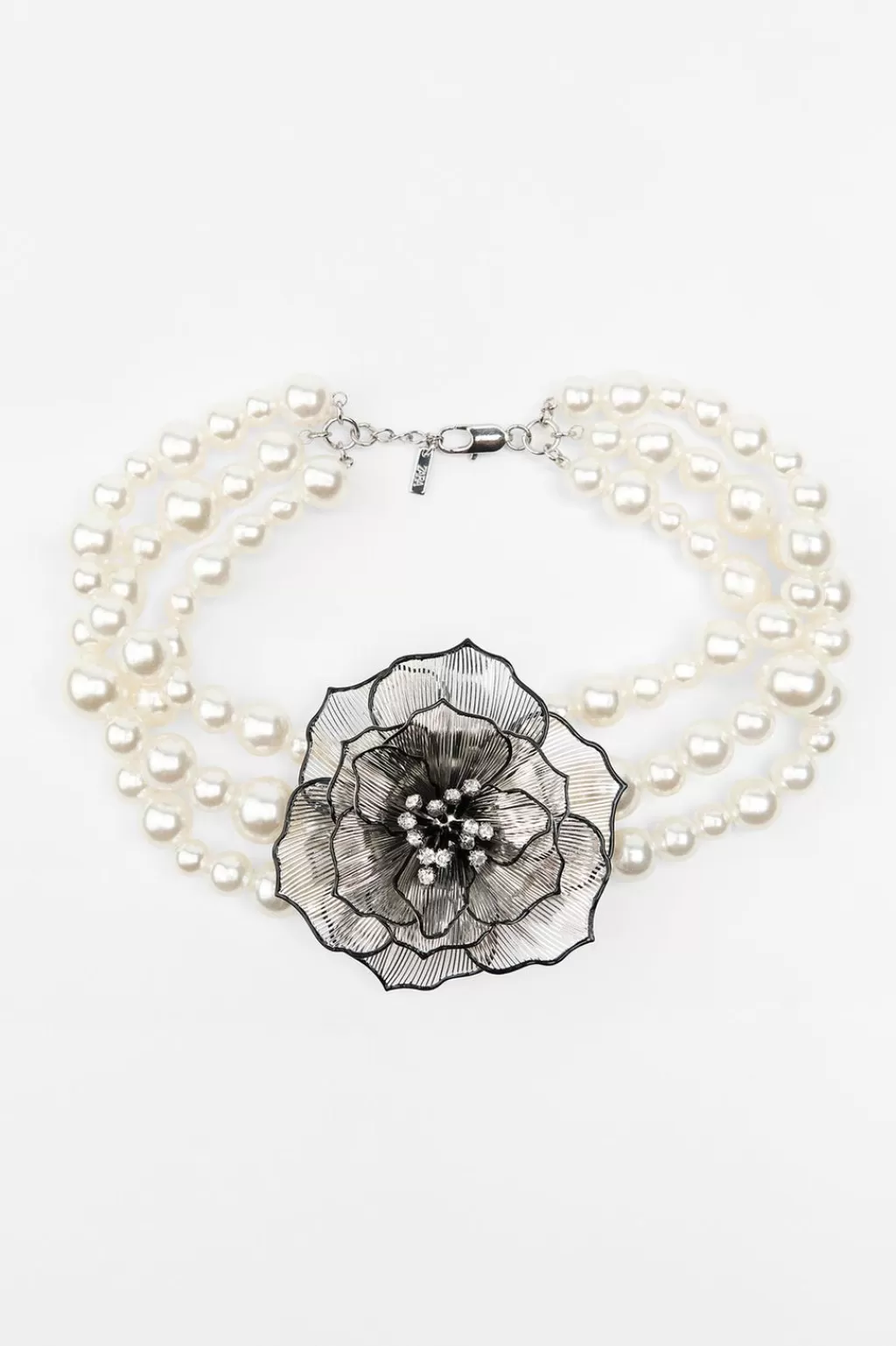 ZARA COLLAR PERLAS FLOR BRILLOS<Mujer Accesorios / Bisuteria