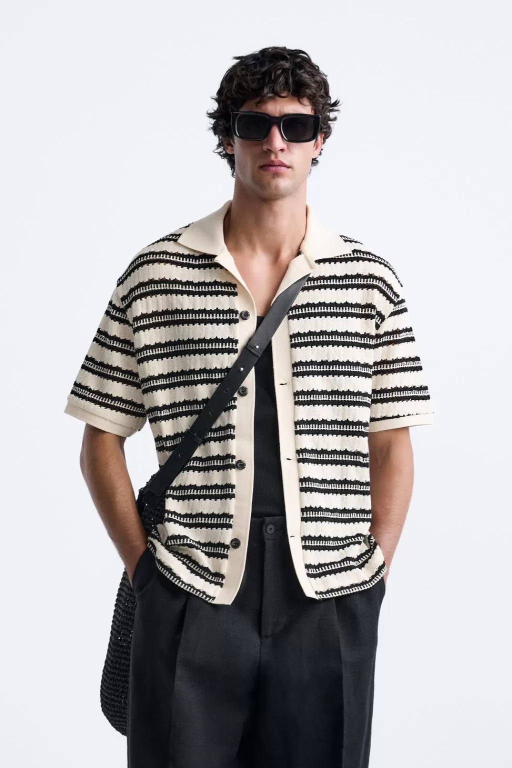 ZARA CÁRDIGAN ESTRUCTURA RAYAS<Hombre Jerséis / Chaquetas | Camisas