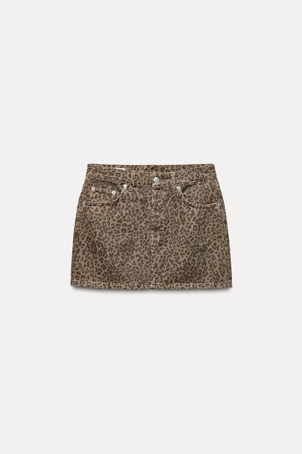 ZARA FALDA DENIM TRF ESTAMPADO ANIMAL<Mujer Faldas / Shorts