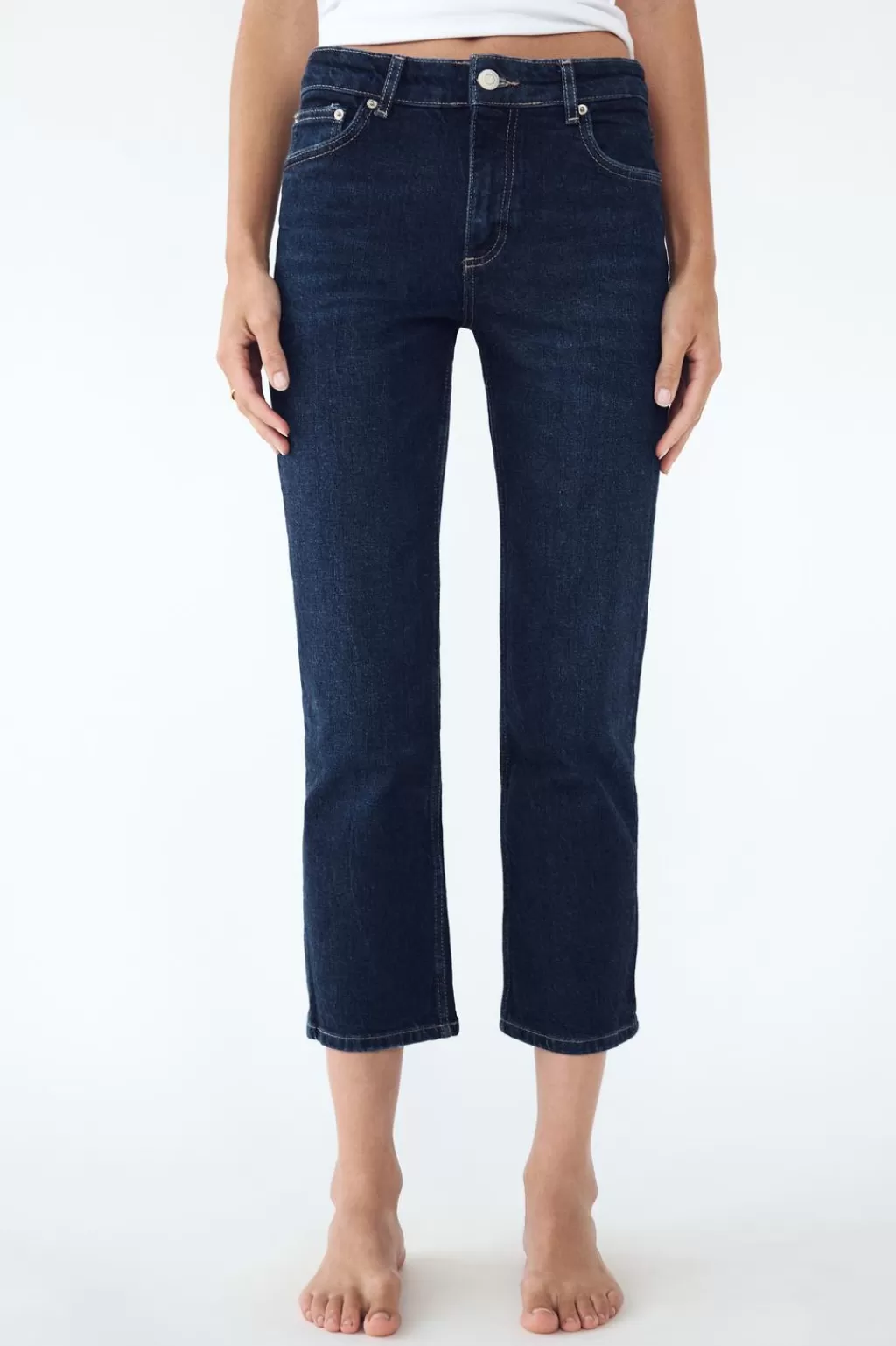 ZARA JEANS SLIM CROP FLARE TIRO MEDIO<Mujer Jeans