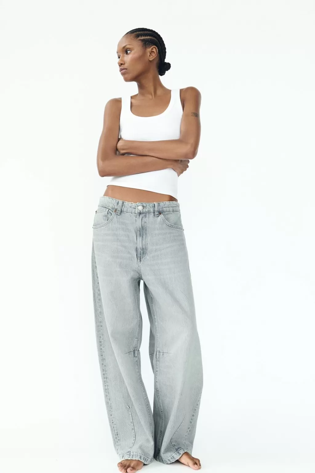 ZARA JEANS TRF BAGGY BALLOON TIRO MEDIO<Mujer Jeans