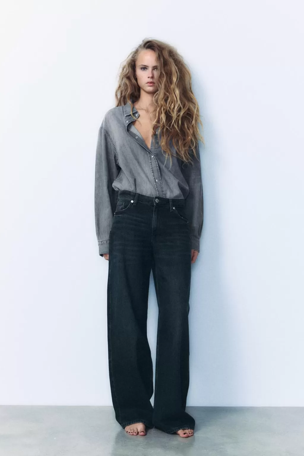 ZARA JEANS TRF RELAXED TIRO BAJO<Mujer Jeans