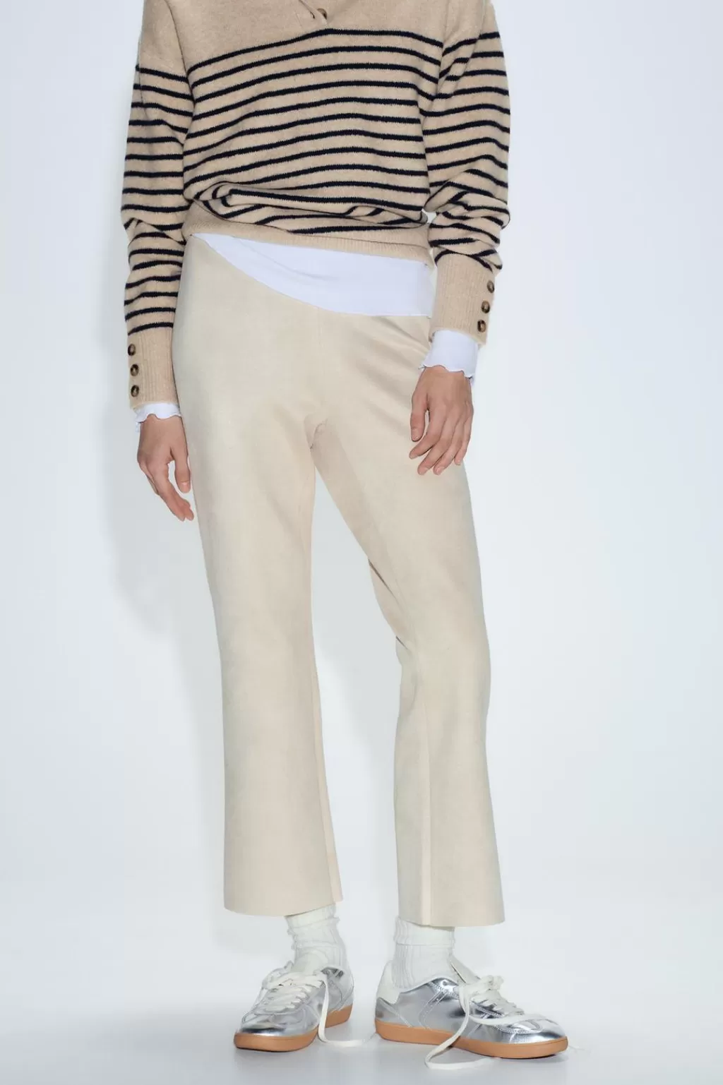 ZARA LEGGINGS MINI FLARE EFECTO ANTE<Mujer Pantalones