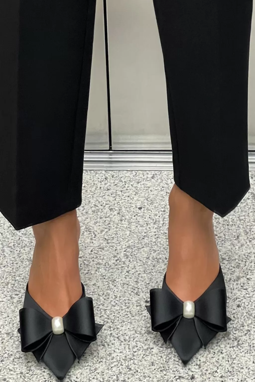 ZARA MULE TACÓN PERLA LAZO<Mujer Zapatos