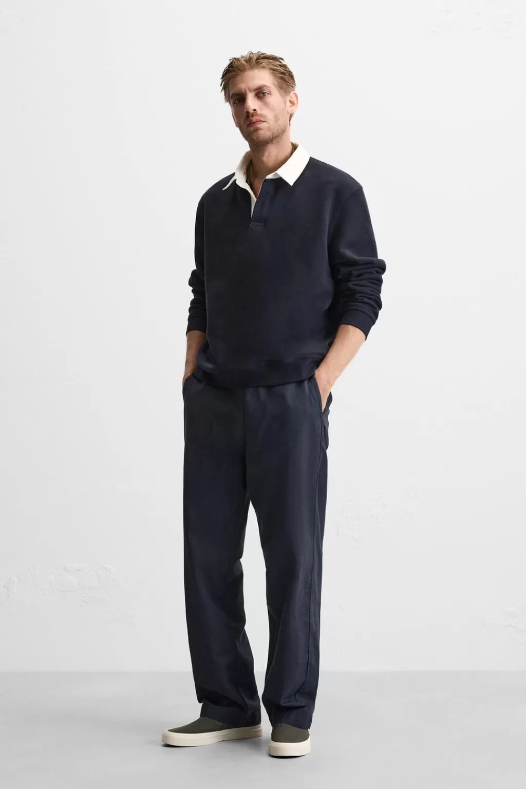 ZARA PANTALÓN ALGODÓN - LINO<Hombre Pantalones