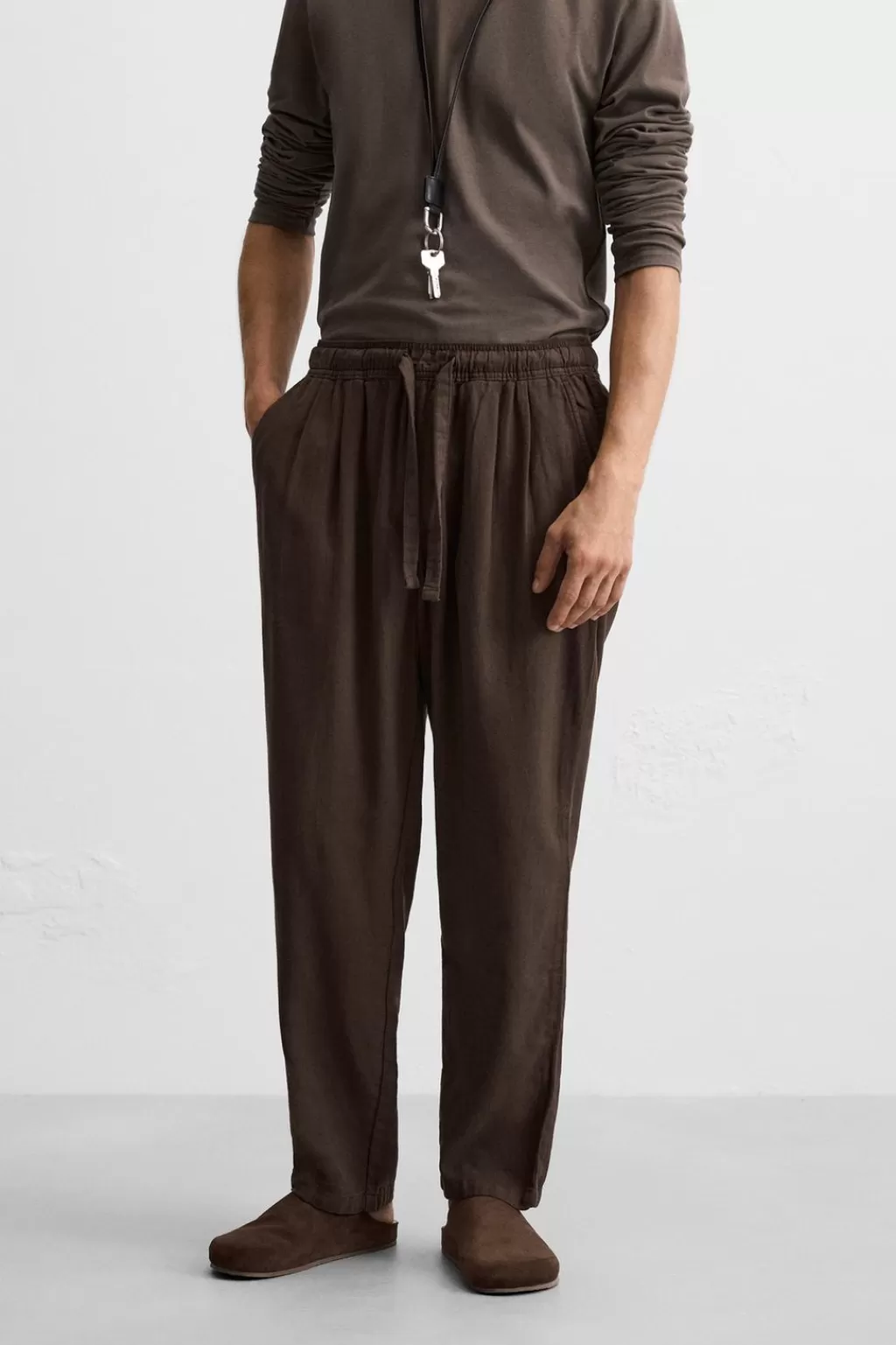 ZARA PANTALÓN ALGODÓN - LINO<Hombre Pantalones