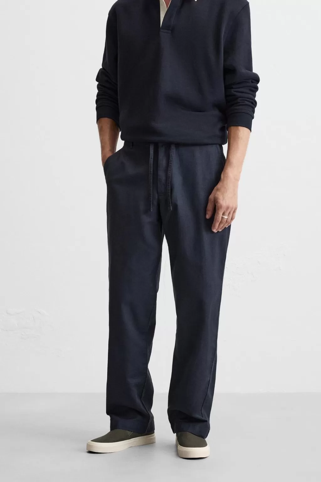 ZARA PANTALÓN ALGODÓN - LINO<Hombre Pantalones