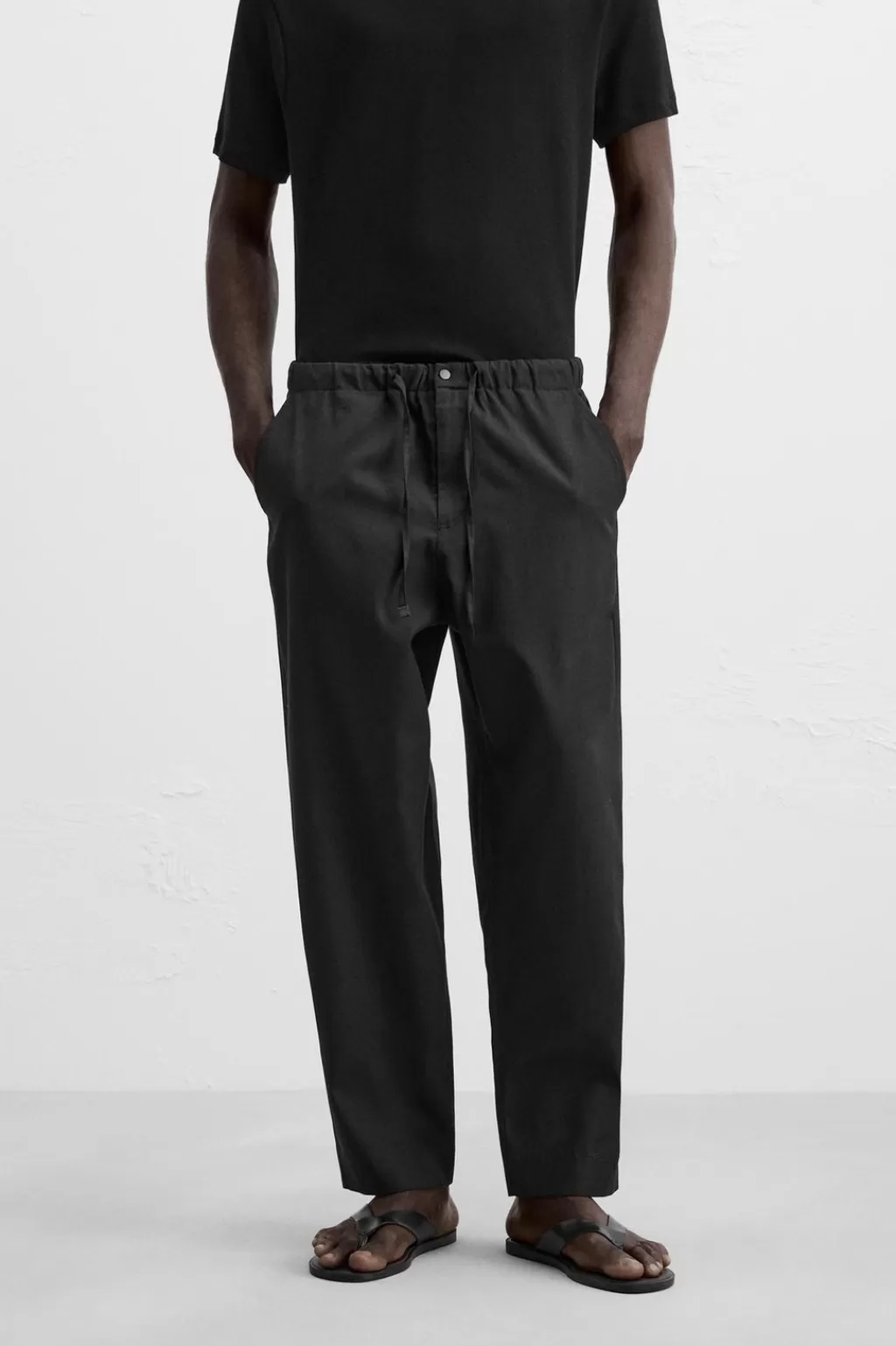 ZARA PANTALÓN ALGODÓN - LINO<Hombre Pantalones