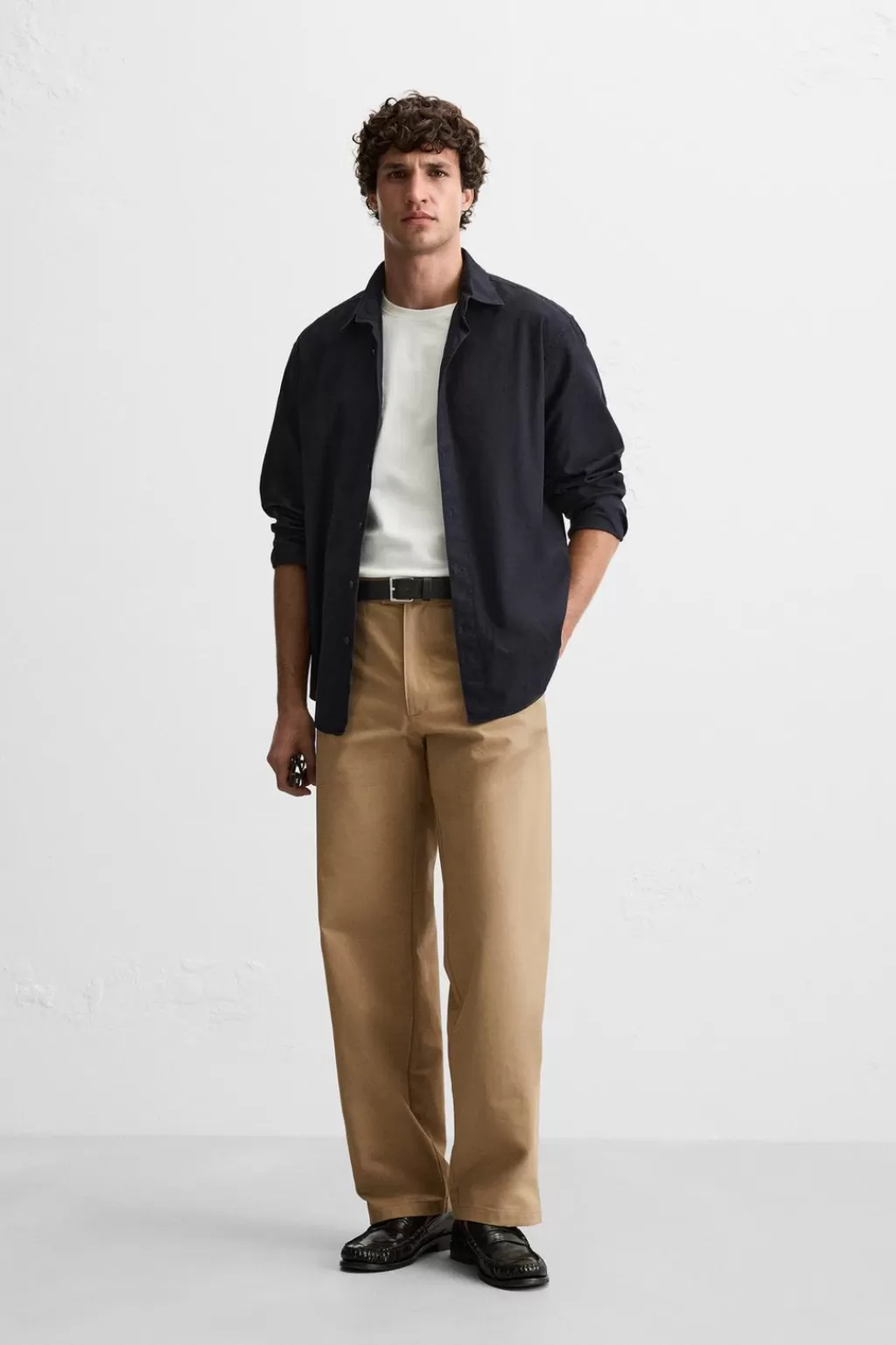 ZARA PANTALÓN ALGODÓN - LINO PLIEGUES<Hombre Pantalones