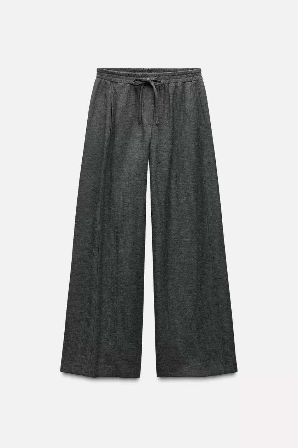 ZARA PANTALÓN ANCHO CINTURA ELÁSTICA<Mujer Pantalones
