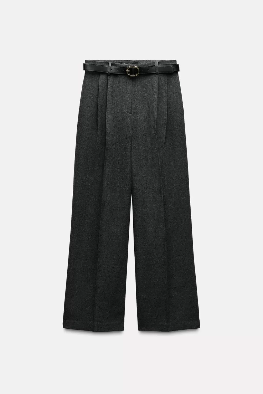 ZARA PANTALÓN ANCHO CINTURÓN<Mujer Pantalones